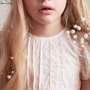 Oeuf Ivory Swiss Dot Pintuck Dress sz 4/5